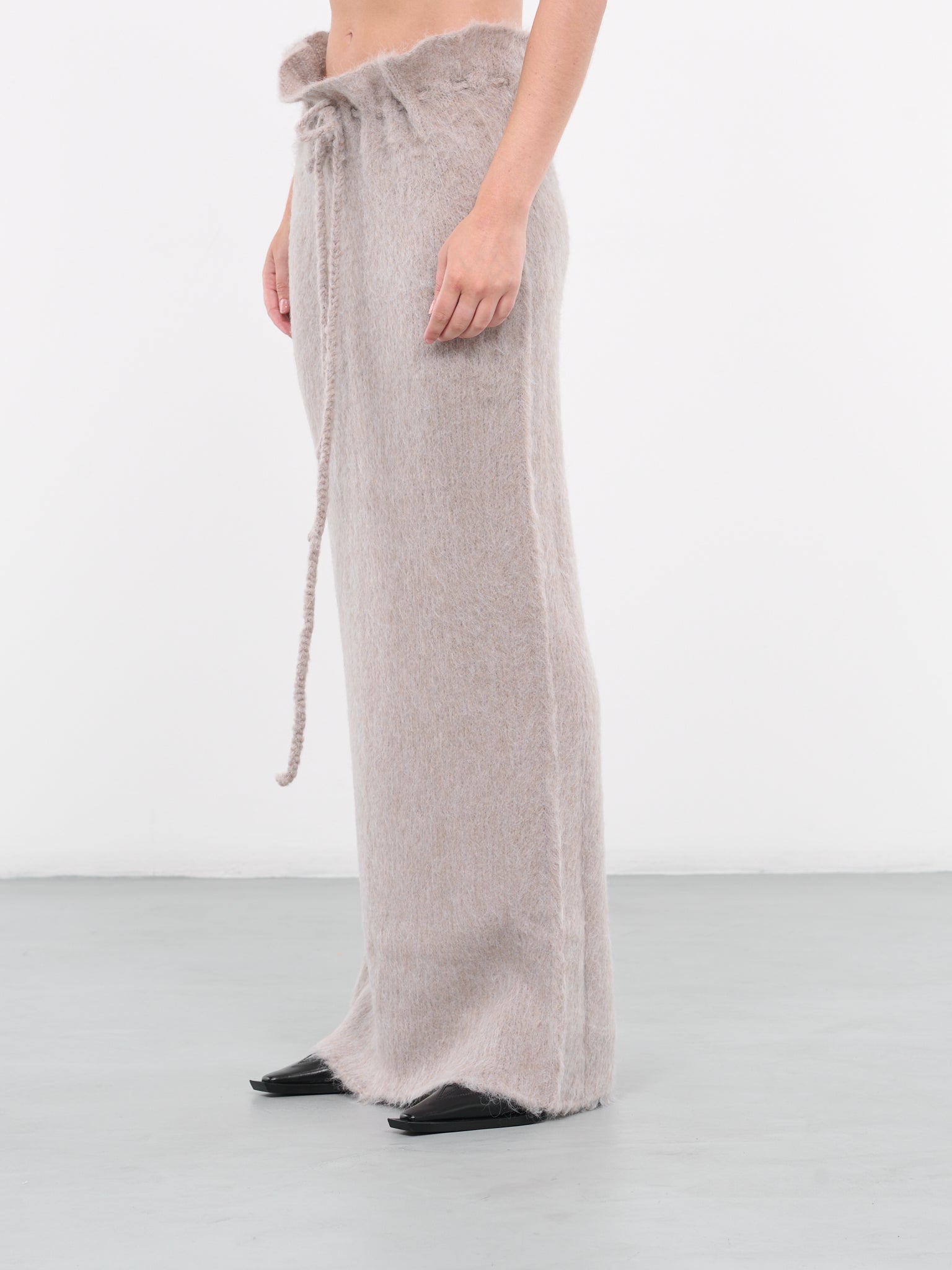 Gathered Knit Skirt (Q774KA-OYSTER)
