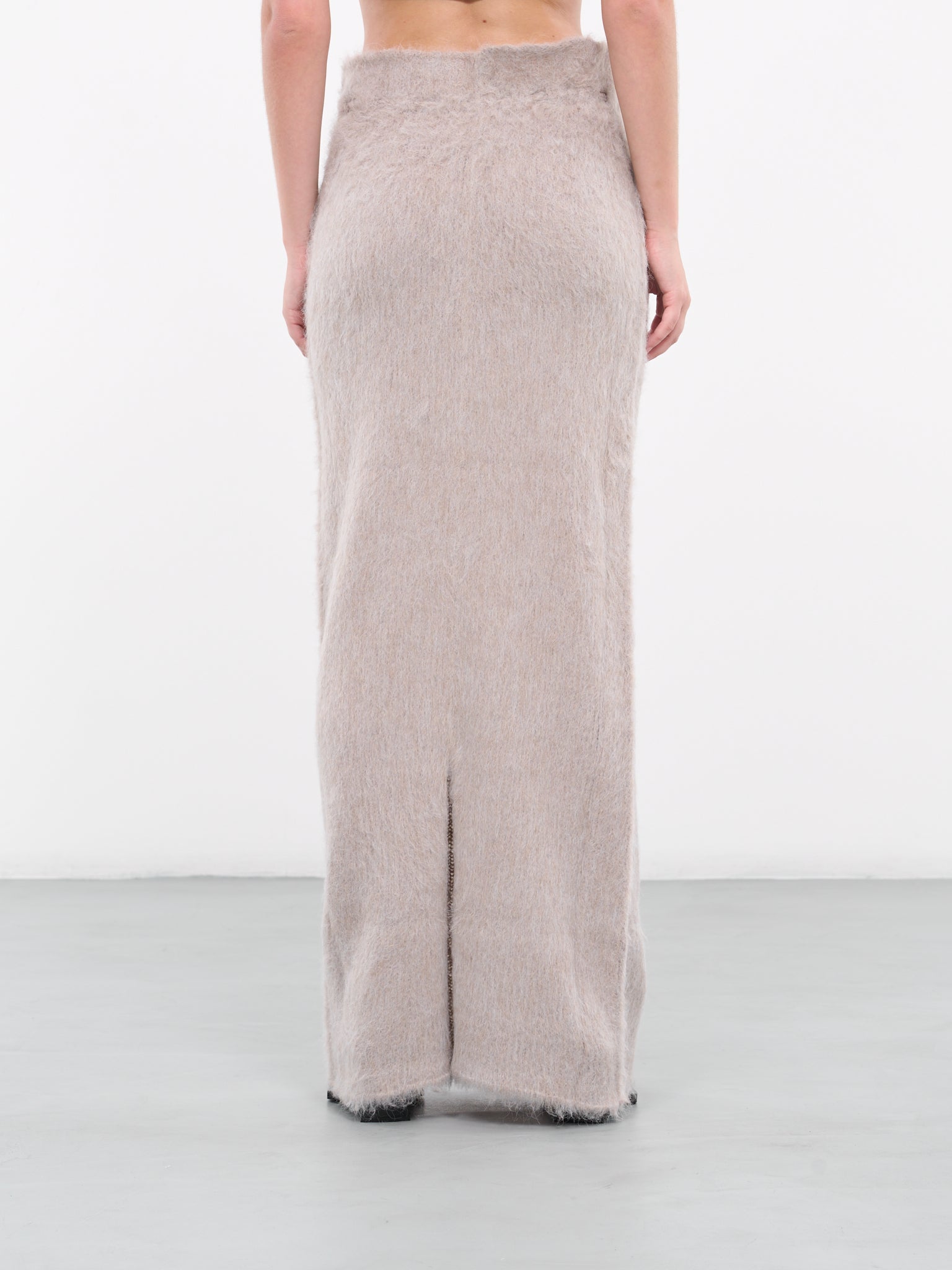Gathered Knit Skirt (Q774KA-OYSTER)