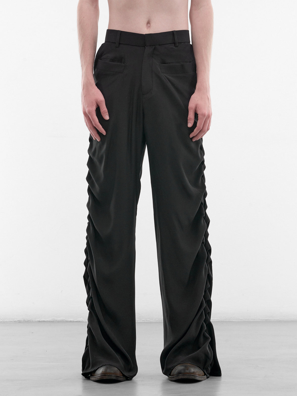 Black Silk Quimera Tailored Trousers (QUIMERA-PANTS-BLACK)