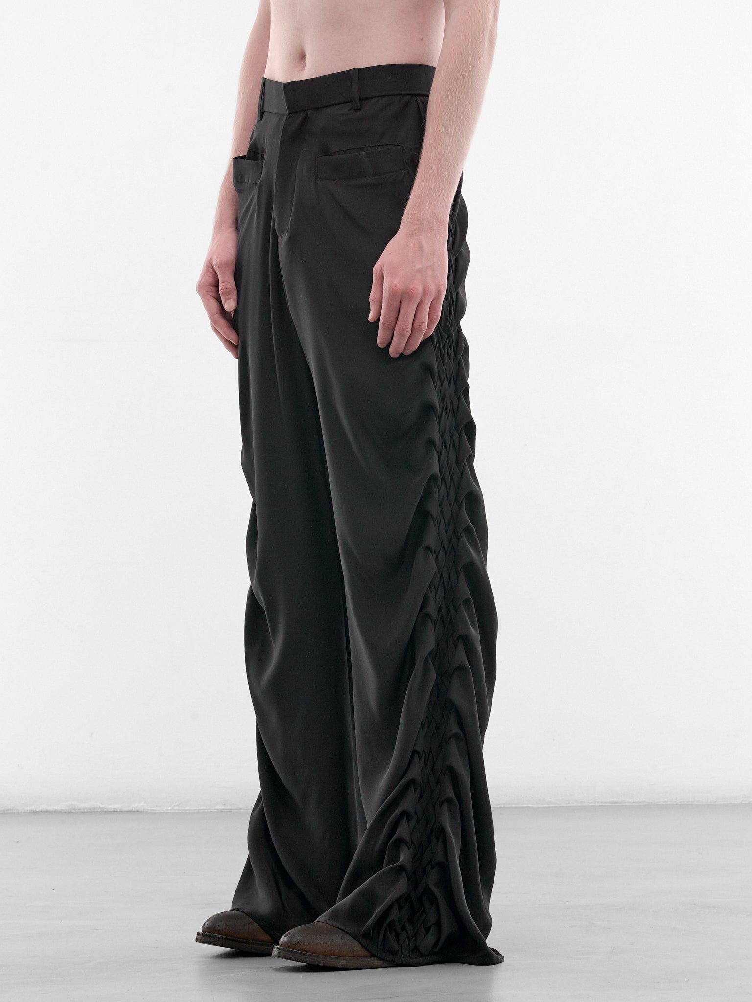 Black Silk Quimera Tailored Trousers (QUIMERA-PANTS-BLACK)