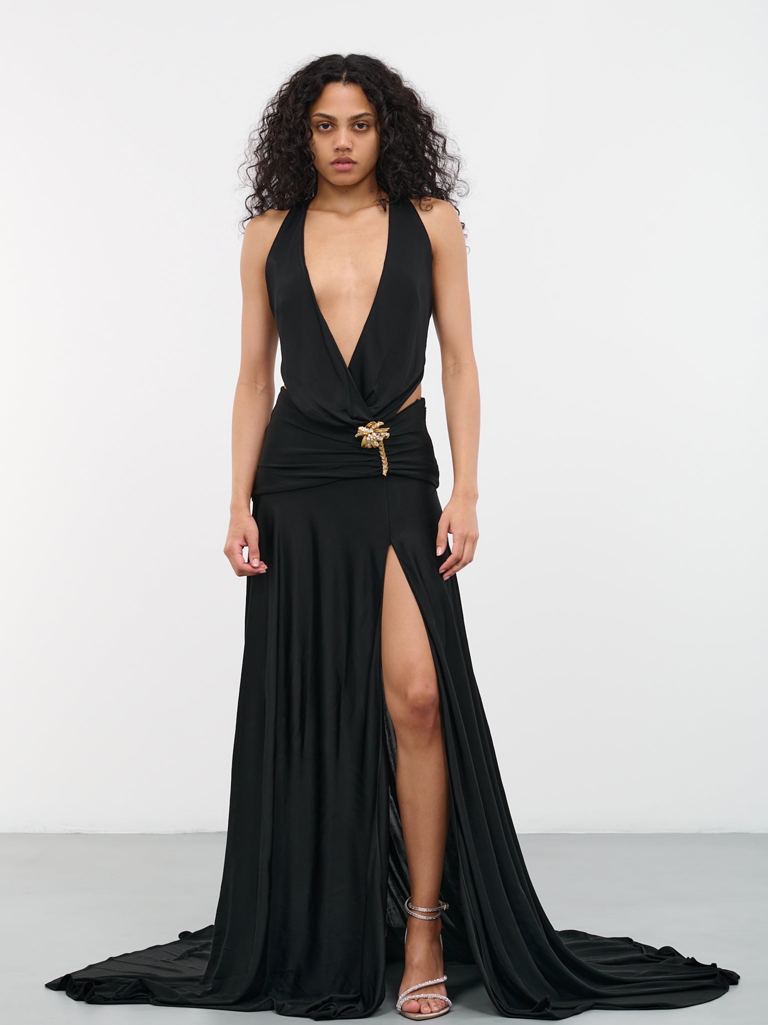 Gathered Maxi Dress (QWT100-JE049C-05051-BLACK) Gathered Maxi Dress (QWT100-JE049C-05051-BLACK)