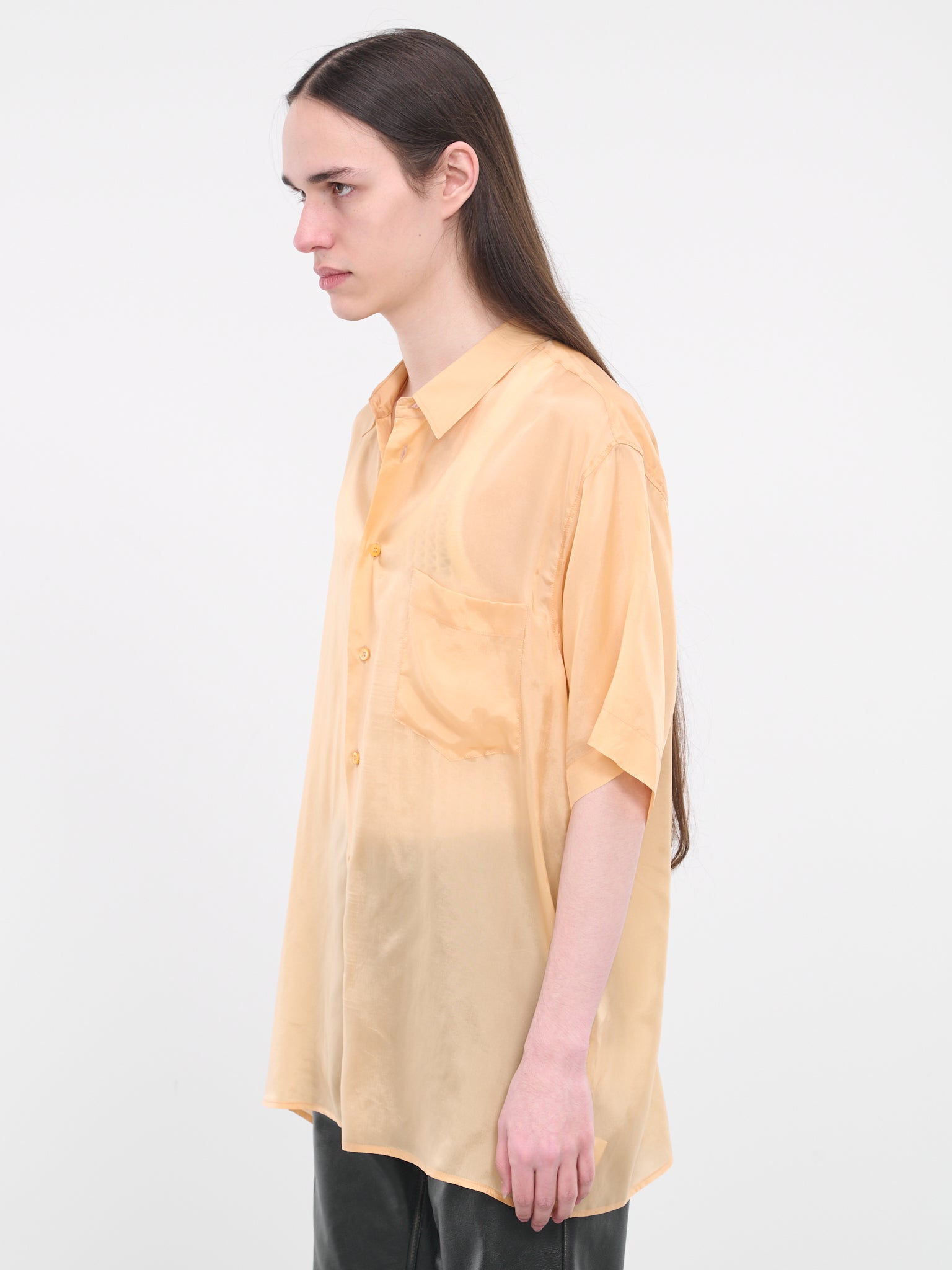 Cupro Short Sleeve Shirt (R28015915-53-ORANGE)