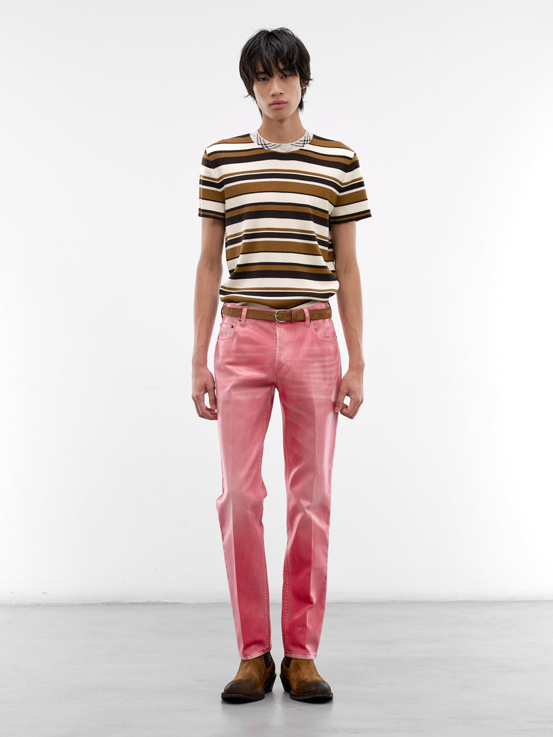 Brown Striped Simeon Tee (SIMEON-BROWN)