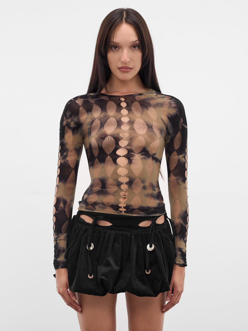 Tie-Dye Cut-Out Long Sleeve (RAW24JW01O-SAGE-ONYX)