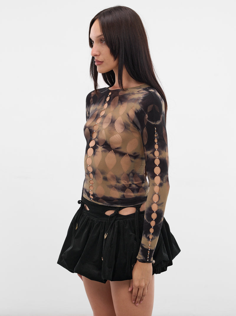 Tie-Dye Cut-Out Long Sleeve (RAW24JW01O-SAGE-ONYX)