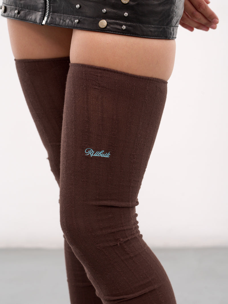 Chocolate Cotton Tabi Thigh Socks (RAW25AC03C-CHOCOLATE)
