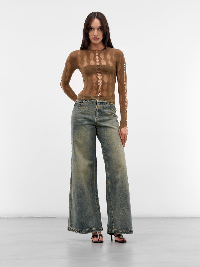 Blue Denim G-String Baggy Jeans (RAW25WV20B-GREY-BLUE)