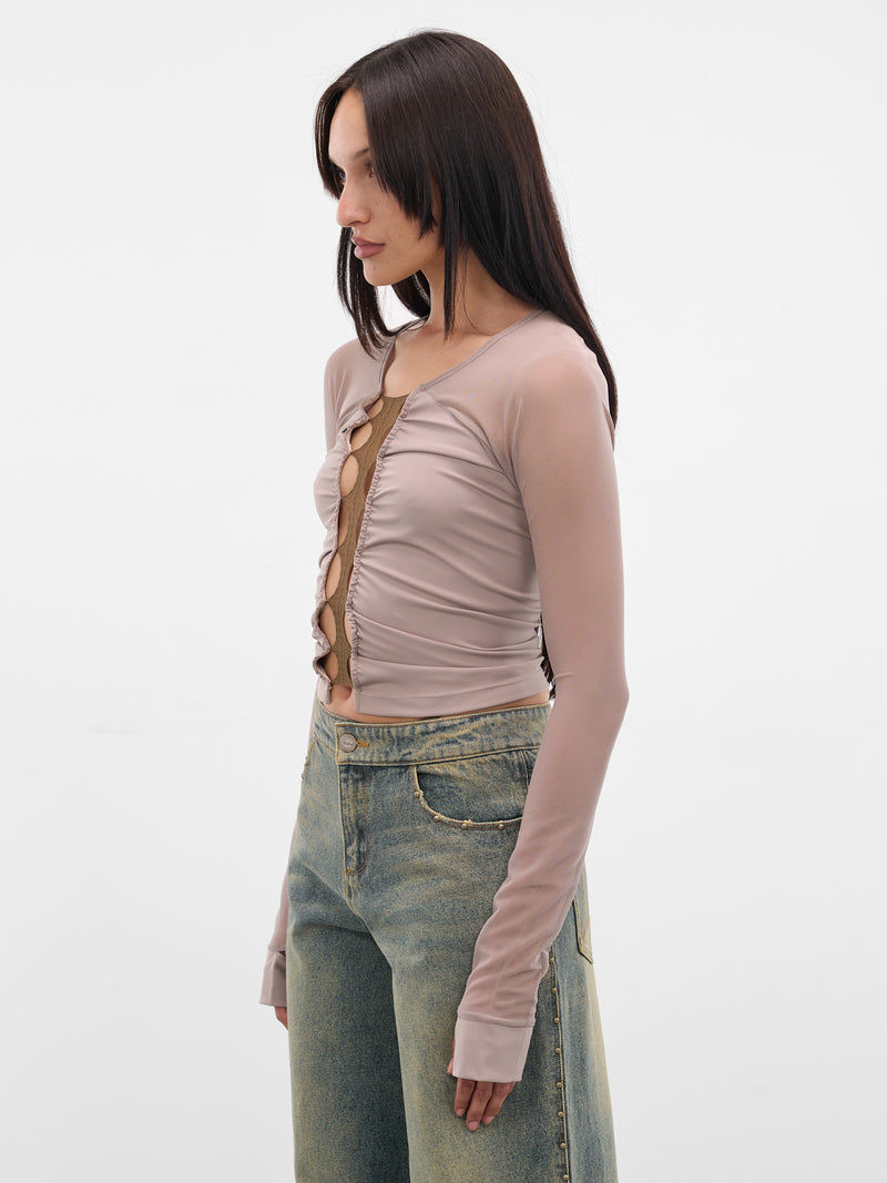 Smoke Cut-Out Paneled Sport Top (RAW25WV05S-SMOKE)