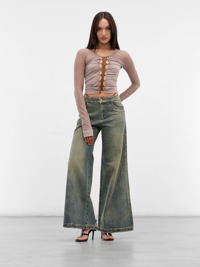 Smoke Cut-Out Paneled Sport Top (RAW25WV05S-SMOKE)