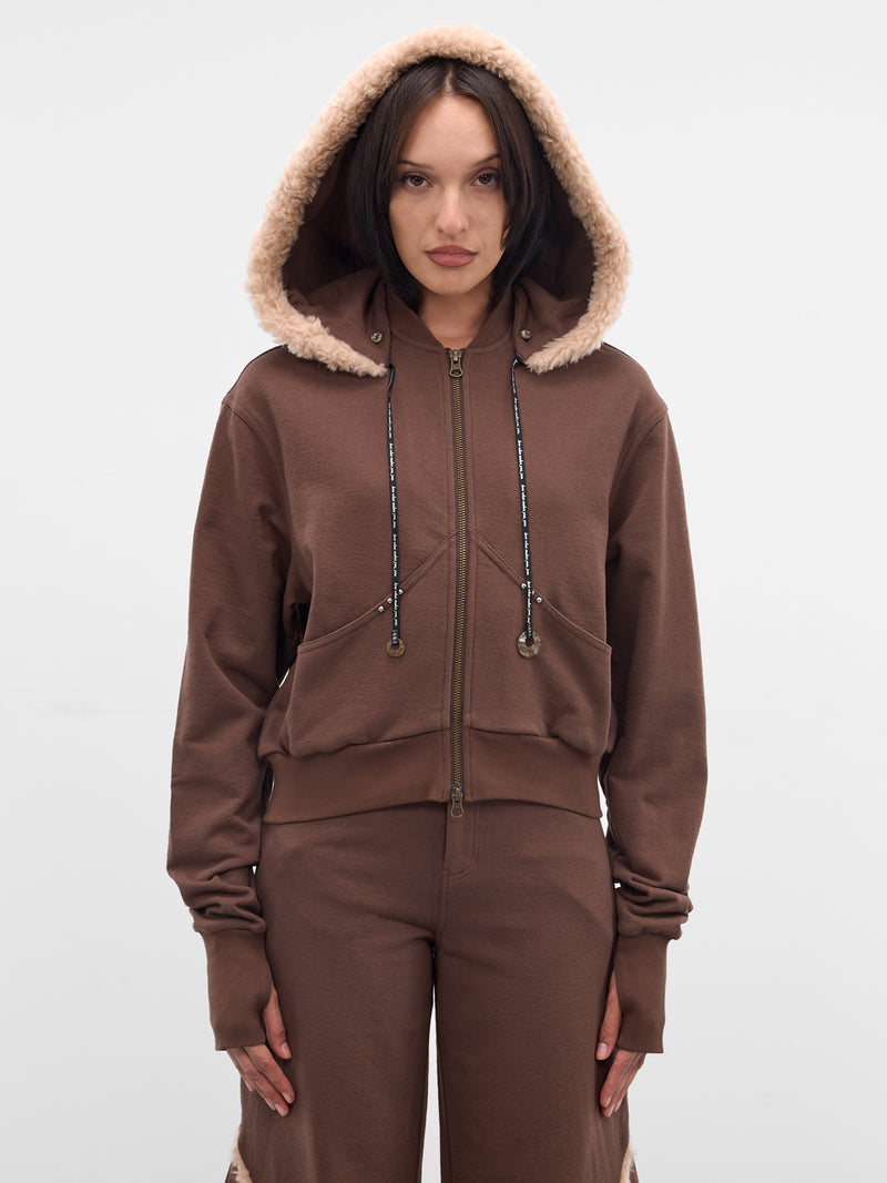 Chocolate Detachable Hood Bomber Jacket (RAW25WV12C-CHOCOLATE)