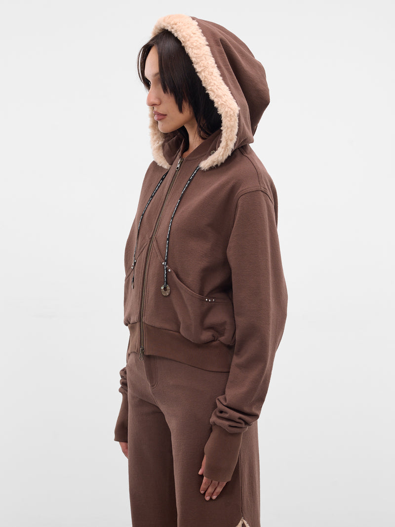 Chocolate Detachable Hood Bomber Jacket (RAW25WV12C-CHOCOLATE)