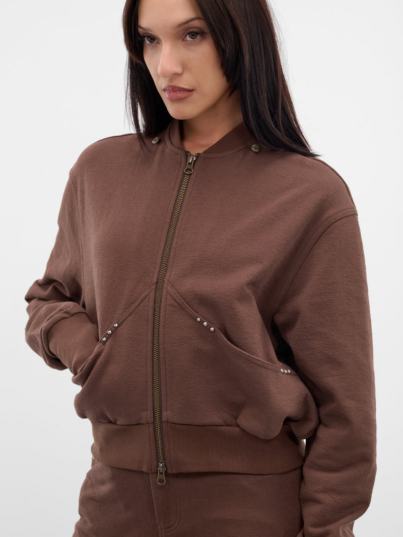 Chocolate Detachable Hood Bomber Jacket (RAW25WV12C-CHOCOLATE)