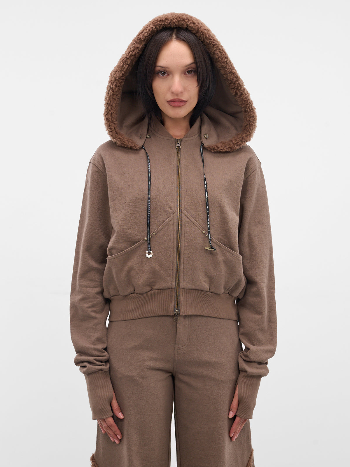 Taupe Detachable Hood Bomber Jacket (RAW25WV12A-TAUPE)