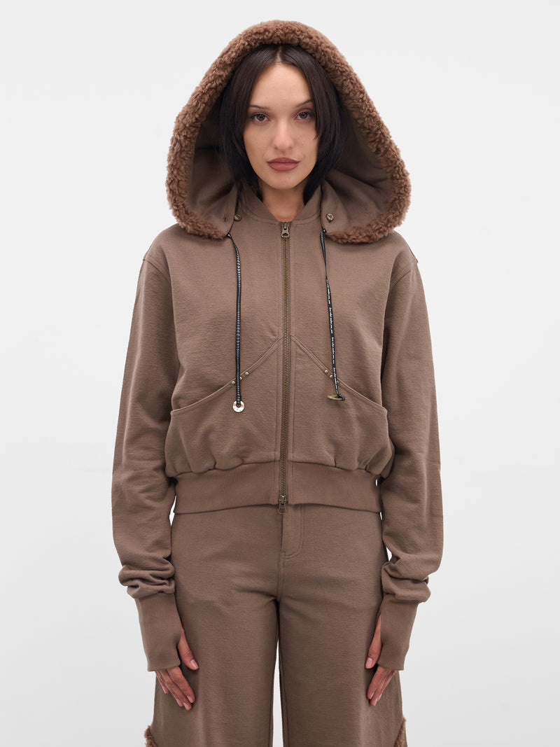 Taupe Detachable Hood Bomber Jacket (RAW25WV12A-TAUPE)