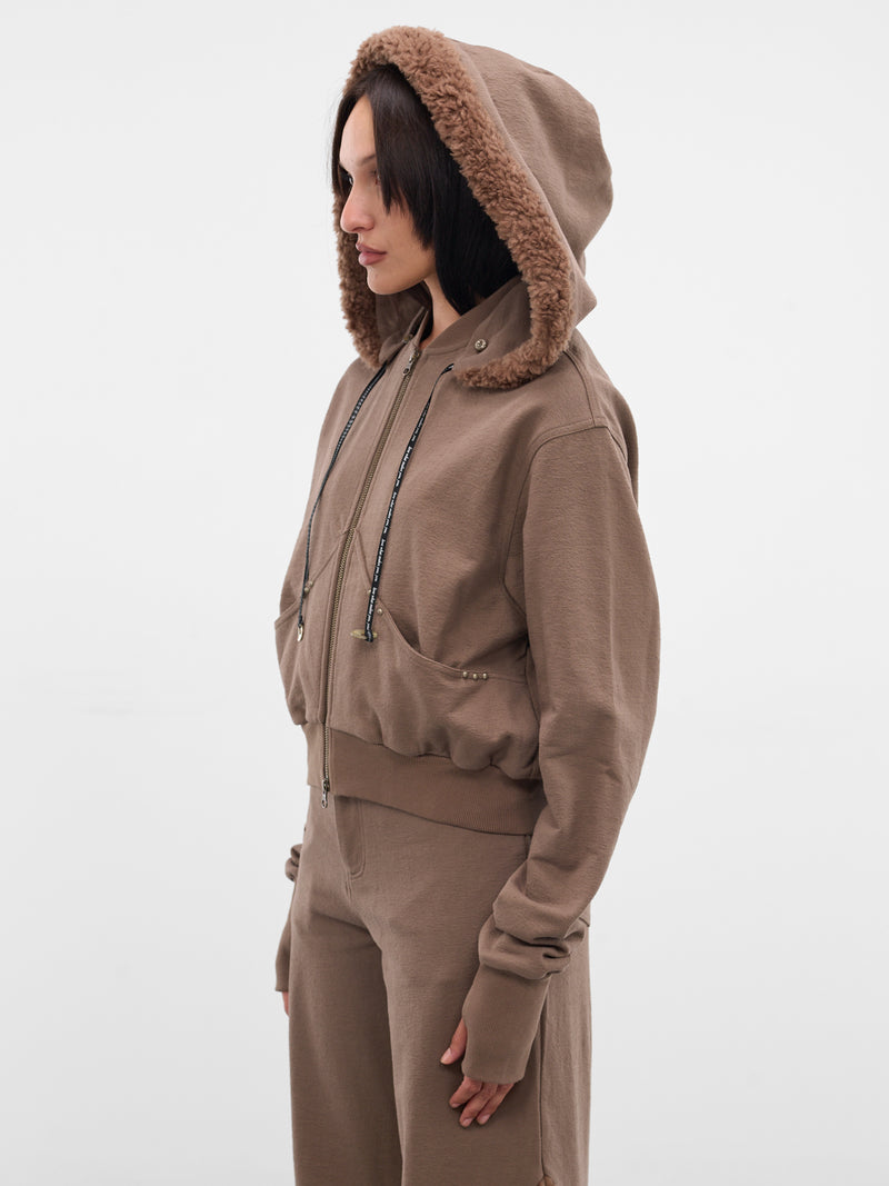 Taupe Detachable Hood Bomber Jacket (RAW25WV12A-TAUPE)
