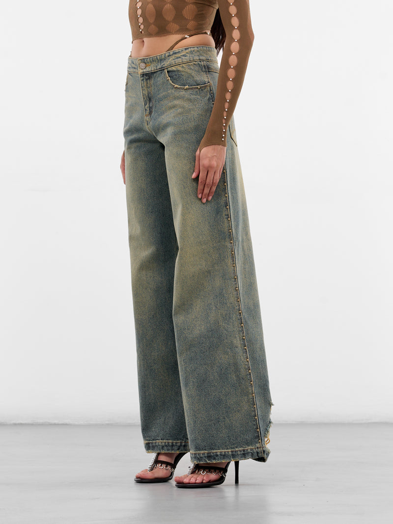 Blue Denim G-String Baggy Jeans (RAW25WV20B-GREY-BLUE)