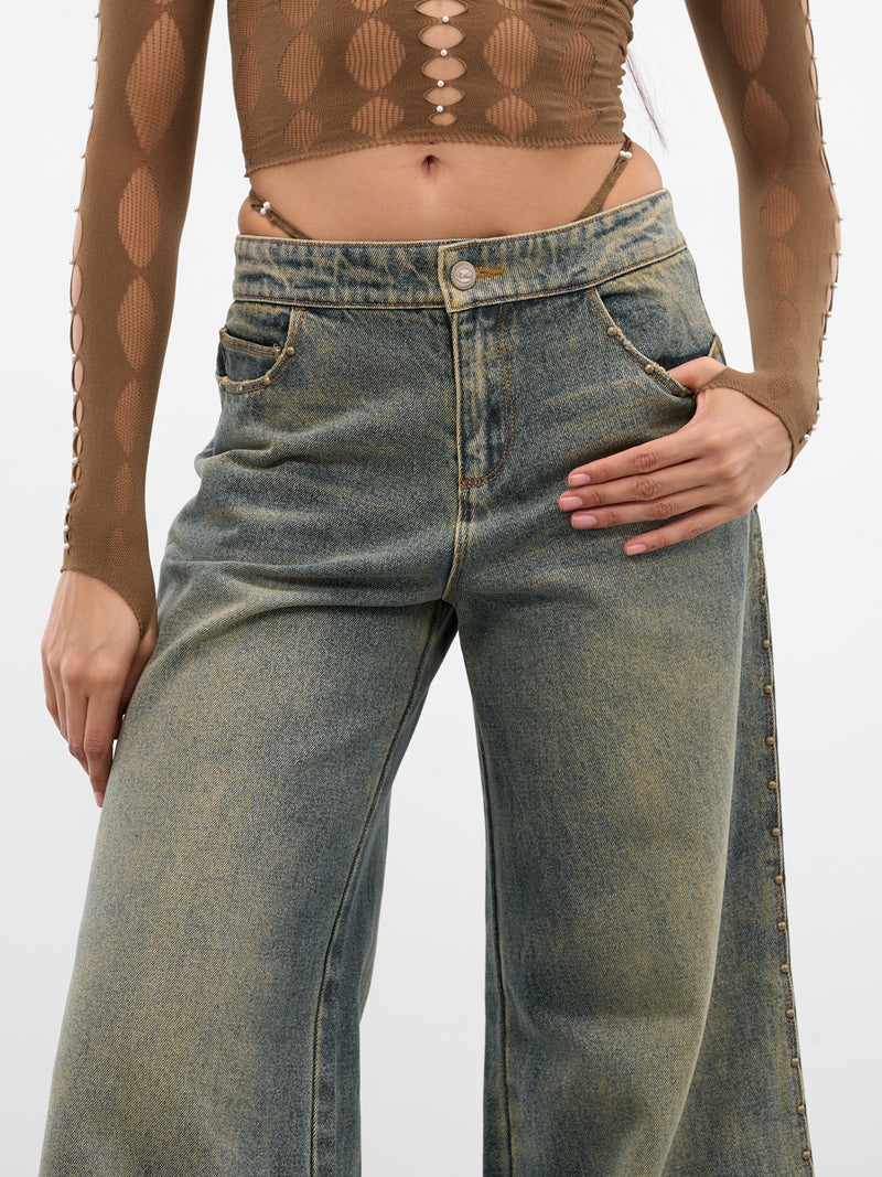 Blue Denim G-String Baggy Jeans (RAW25WV20B-GREY-BLUE)