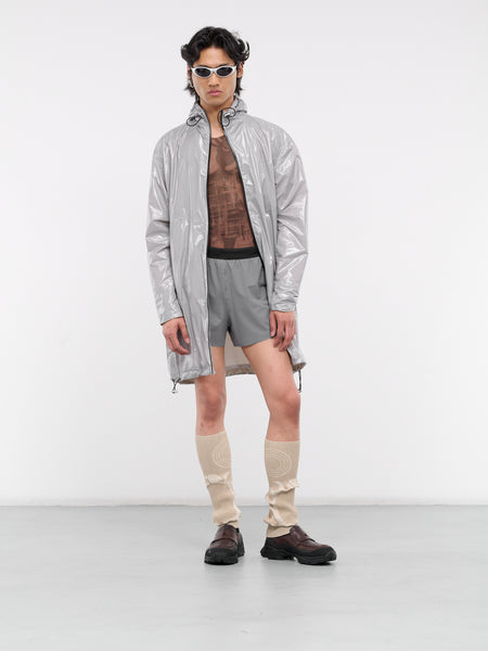 ショートパンツ RONRON GINGHAM RASPBERRY JAM BUTTON GOLGI SHORTS GREY RR24BP RBMW095FA67-