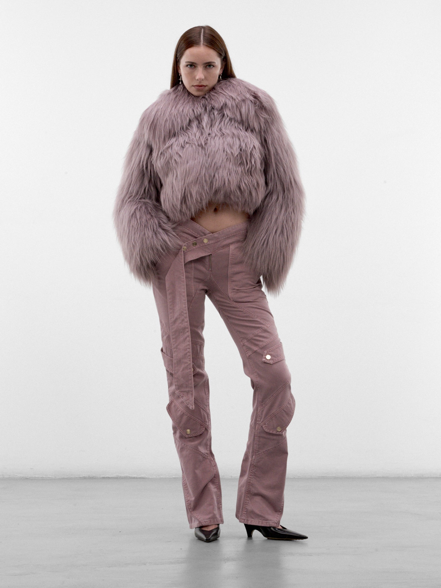 Purple Cotton Sash Cargo Pants (RF6026-T33US-PURPLE-SAGE)