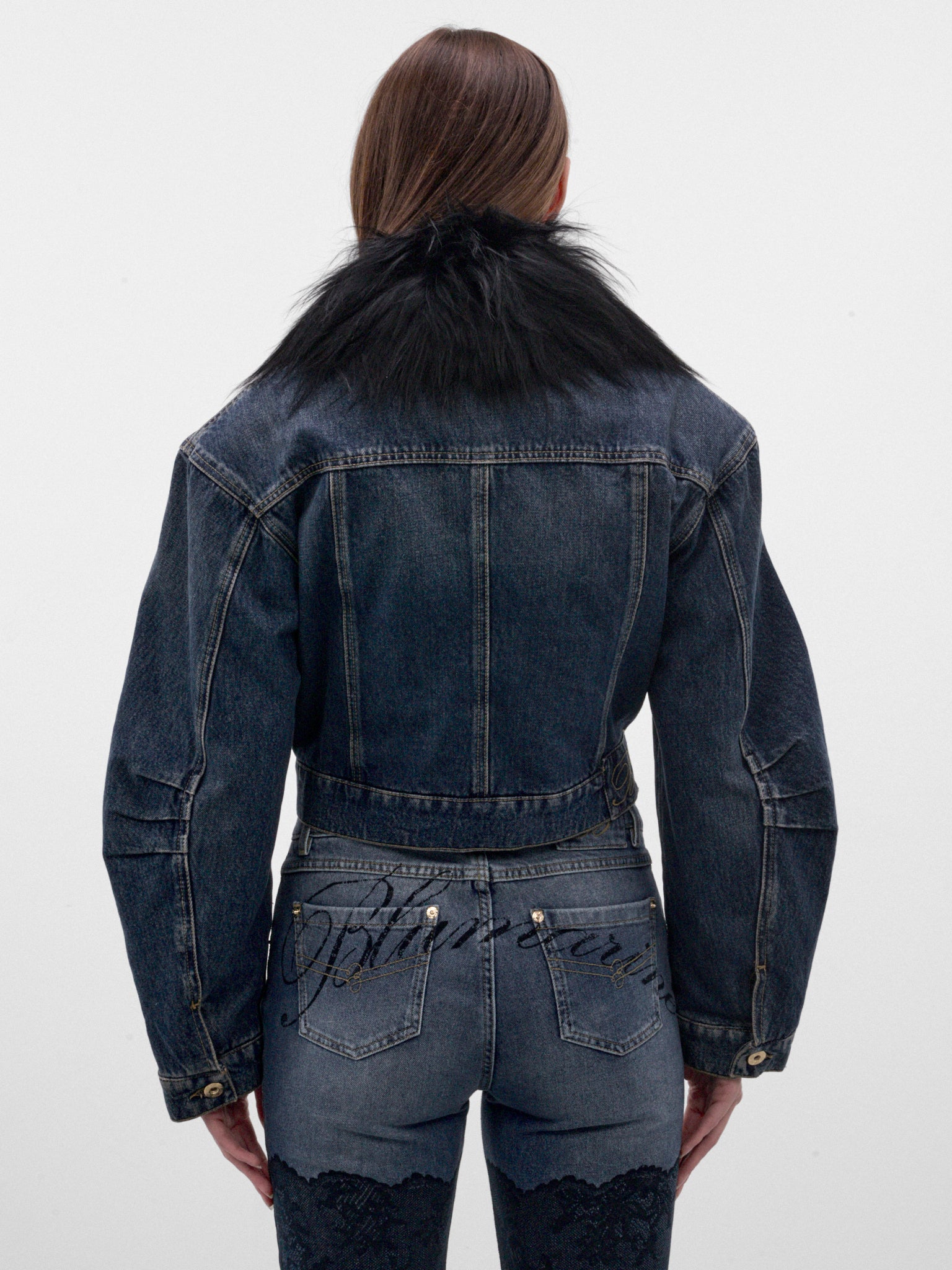Blue Denim Plush Collar Jacket (RF6132-D15US-DENIM-BLUE)