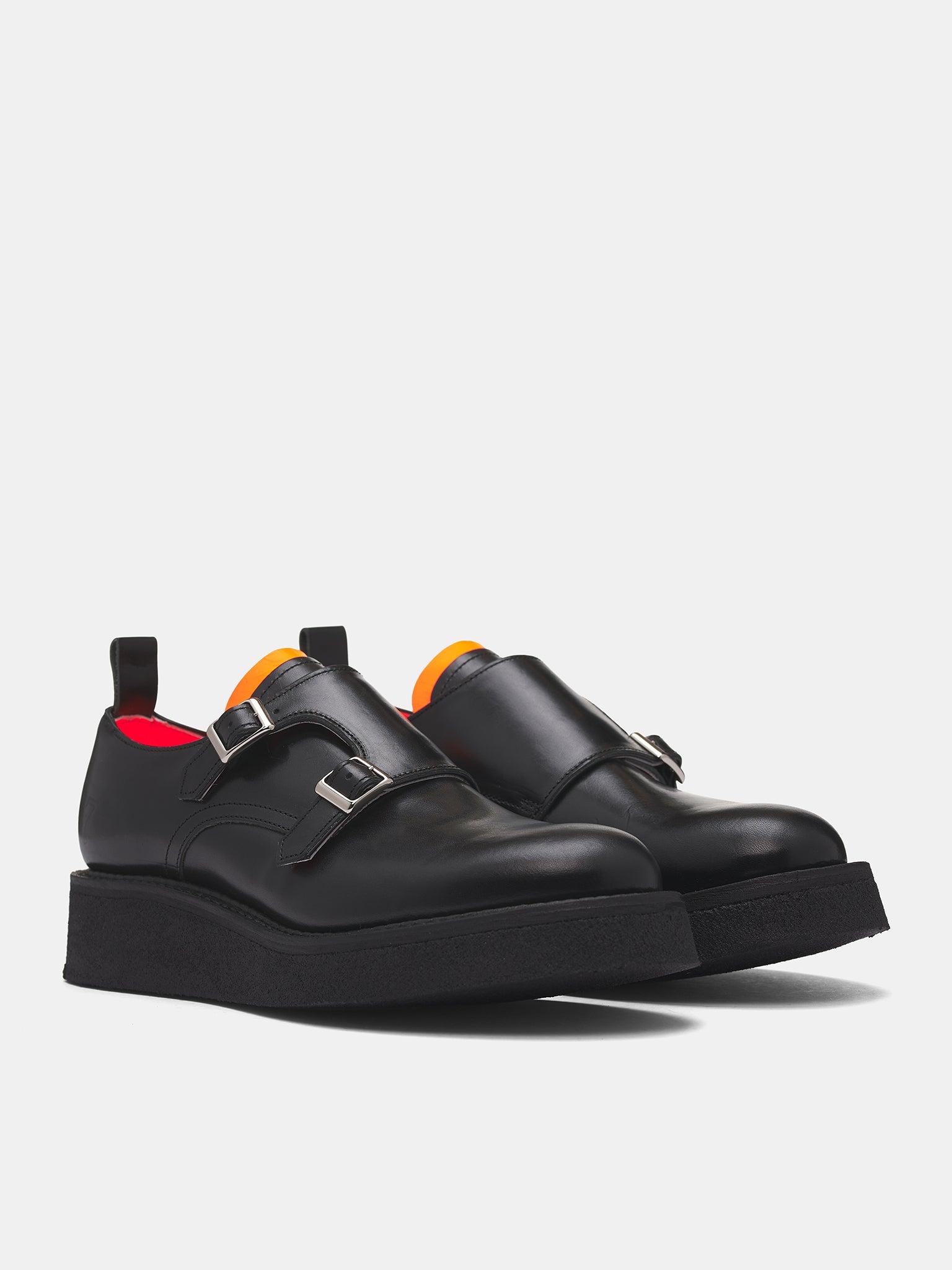 'Richard' Black Leather Monk Creepers (RICHARD-M-BLACK)