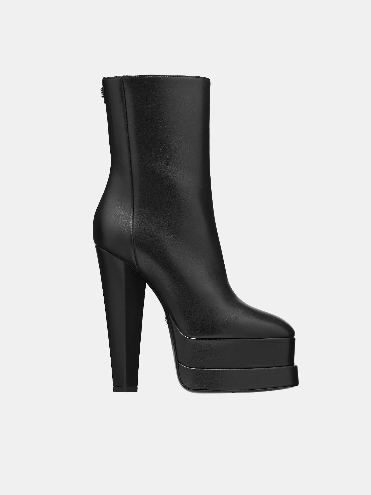 Leather Platform Boots (RKS010PZV10C-D0226-NERO-ARGENT)