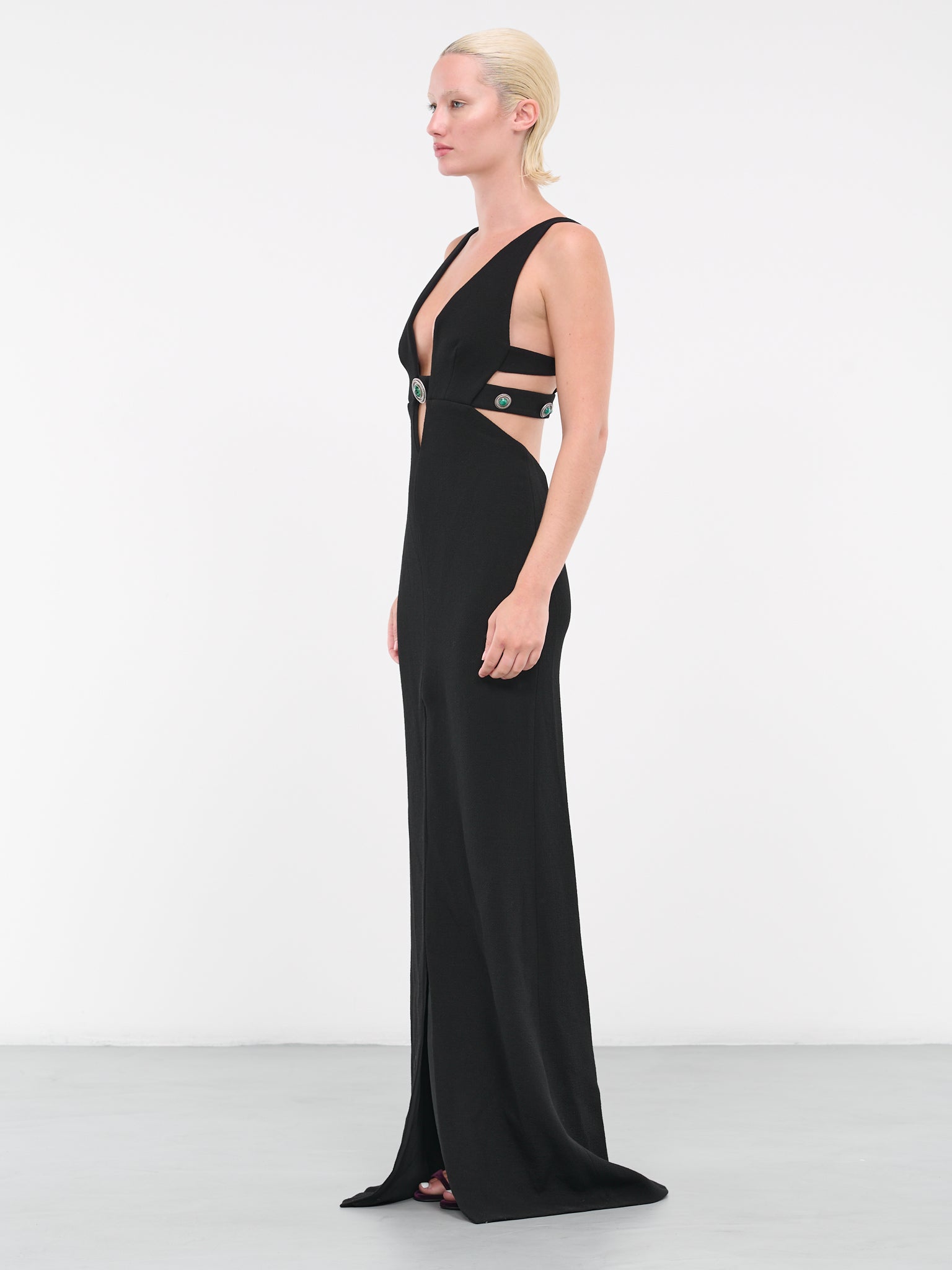 Embellished Cut-Out Maxi Dress (RKT103WR013C-05051-NERO