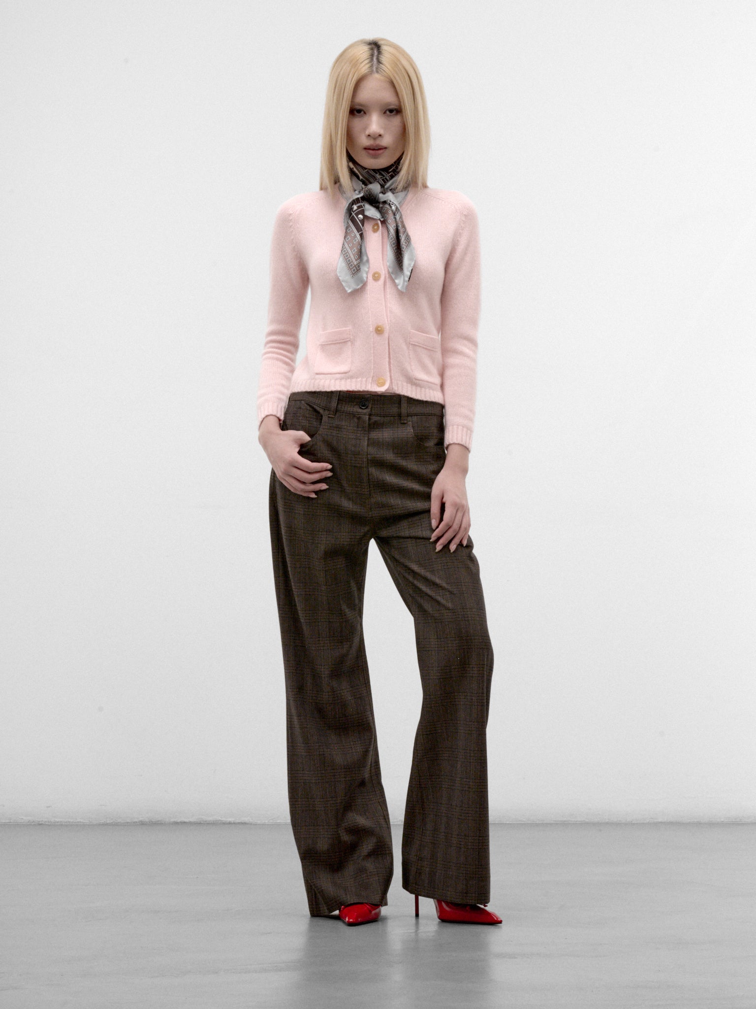 Pink Slim Knit Cardigan (RM-WN-KNIT000106-LIGHT-ROSE-PI)