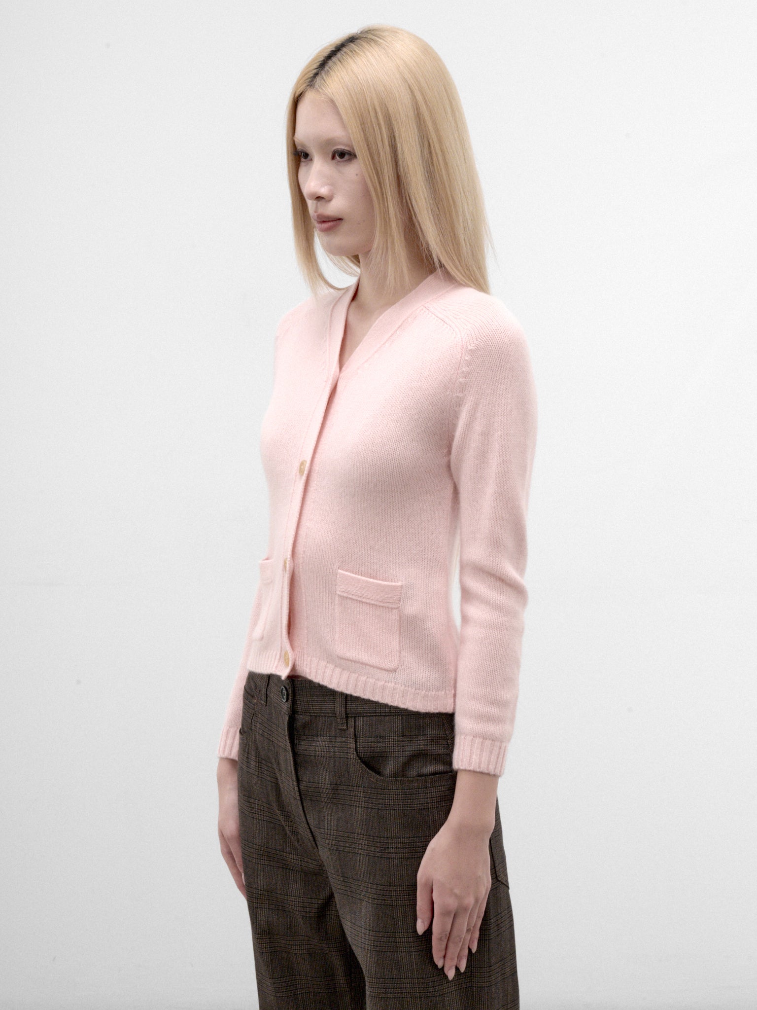 Pink Slim Knit Cardigan (RM-WN-KNIT000106-LIGHT-ROSE-PI)