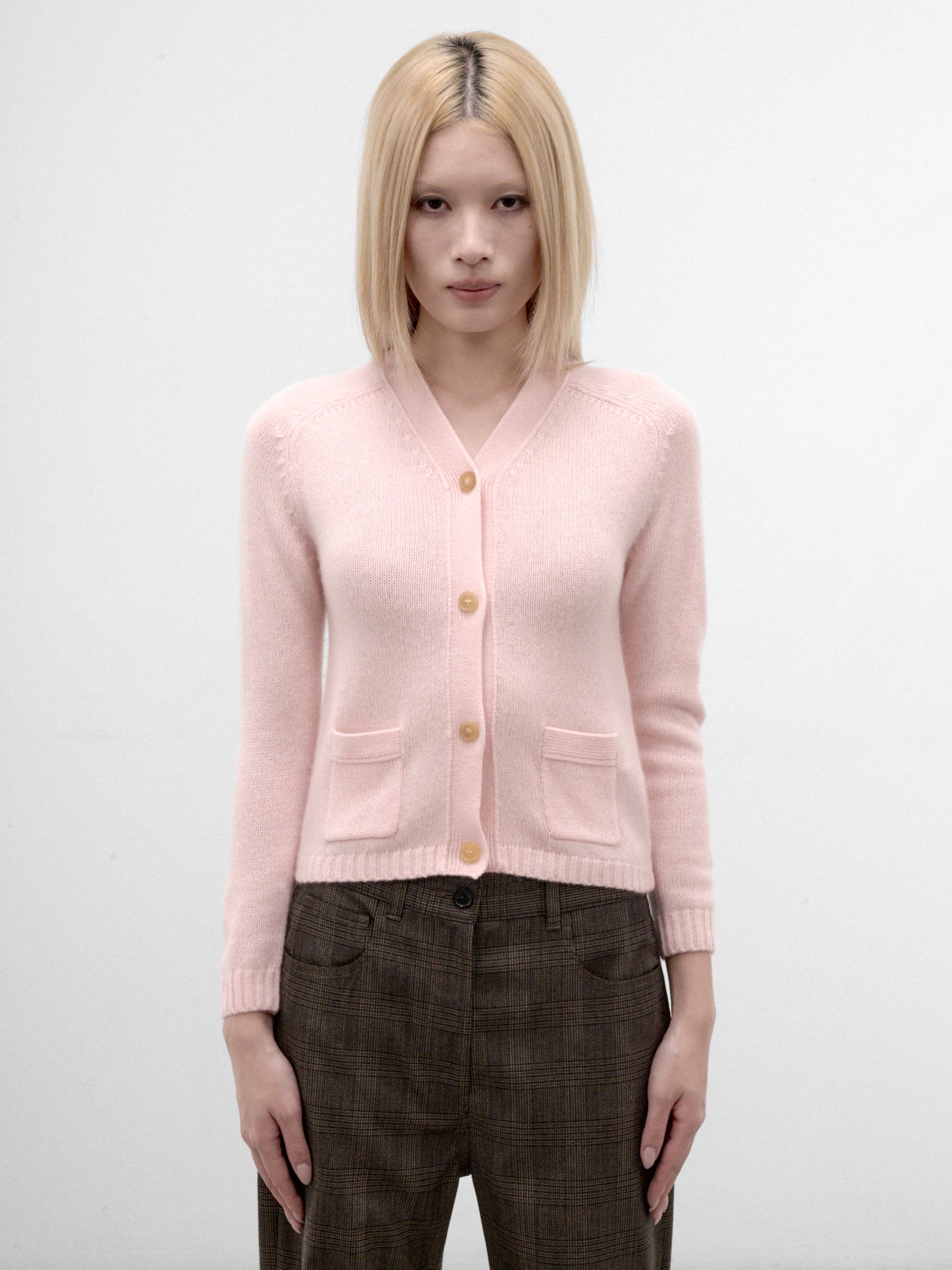 Pink Slim Knit Cardigan (RM-WN-KNIT000106-LIGHT-ROSE-PI)