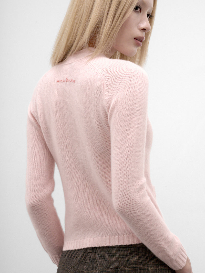 Pink Slim Knit Cardigan (RM-WN-KNIT000106-LIGHT-ROSE-PI)