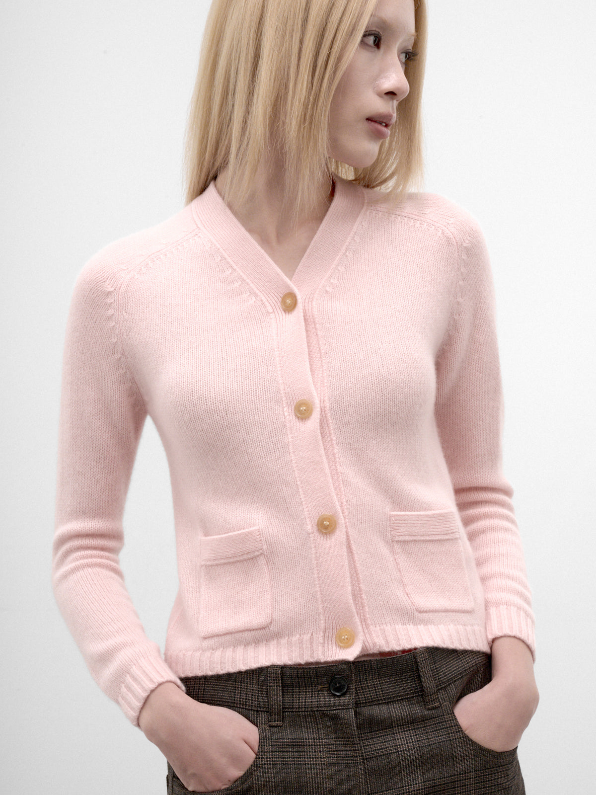 Pink Slim Knit Cardigan (RM-WN-KNIT000106-LIGHT-ROSE-PI)
