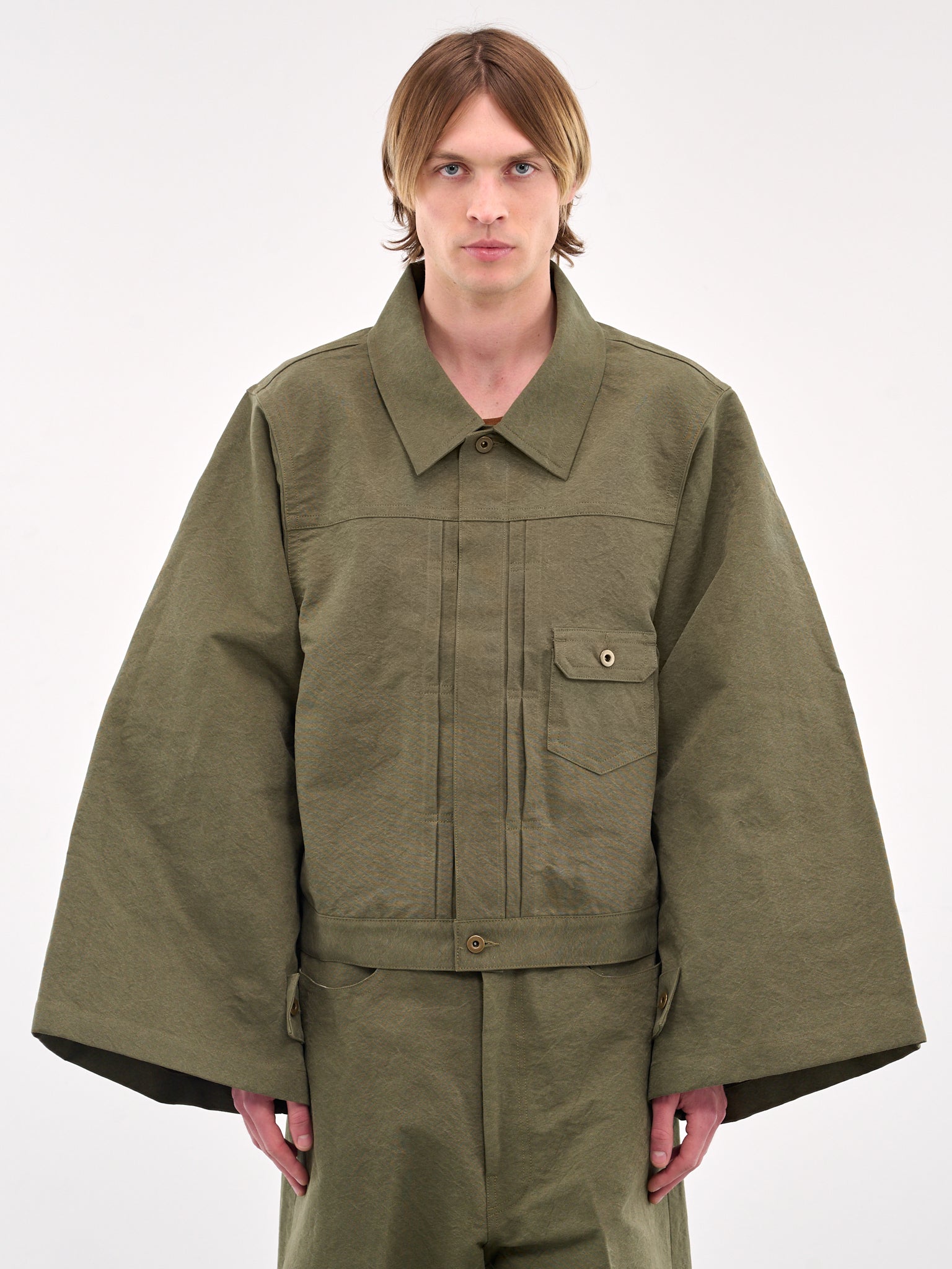 Wide Sleeve Denim Jacket (RM251-027-OLIVE)