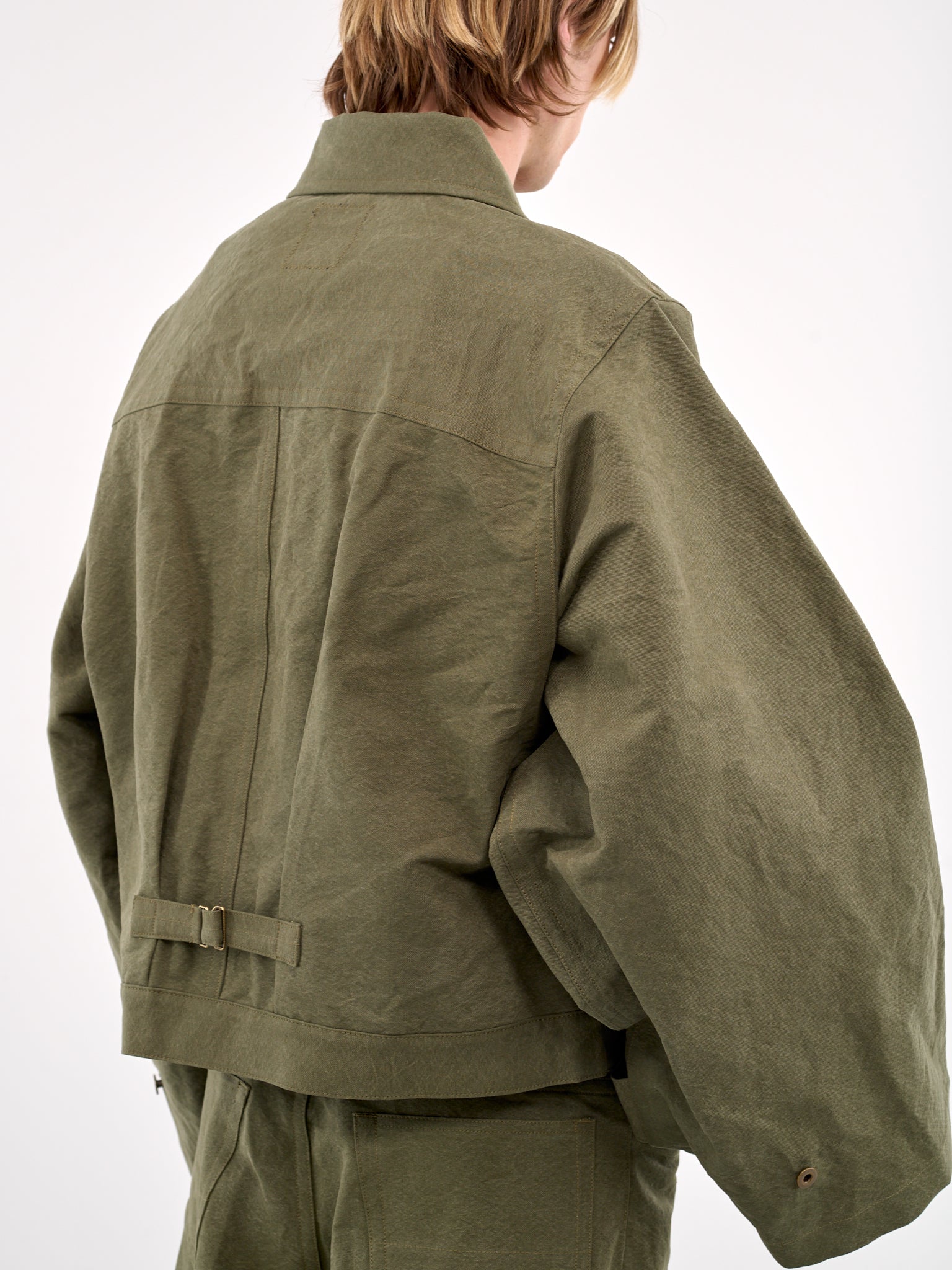 Wide Sleeve Denim Jacket (RM251-027-OLIVE)