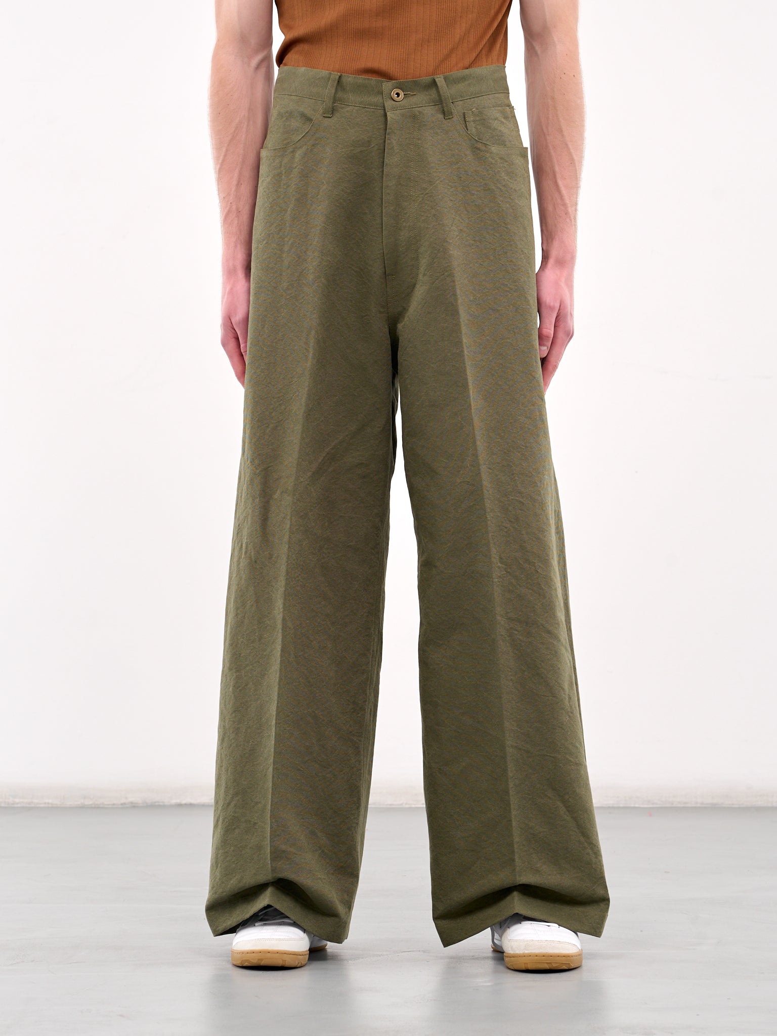 Wide Leg Denim Jeans (RM251-028-OLIVE)