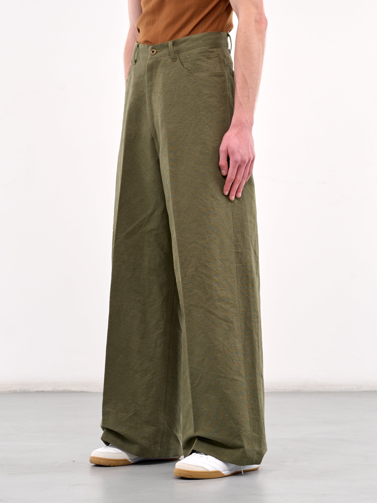 Wide Leg Denim Jeans (RM251-028-OLIVE)