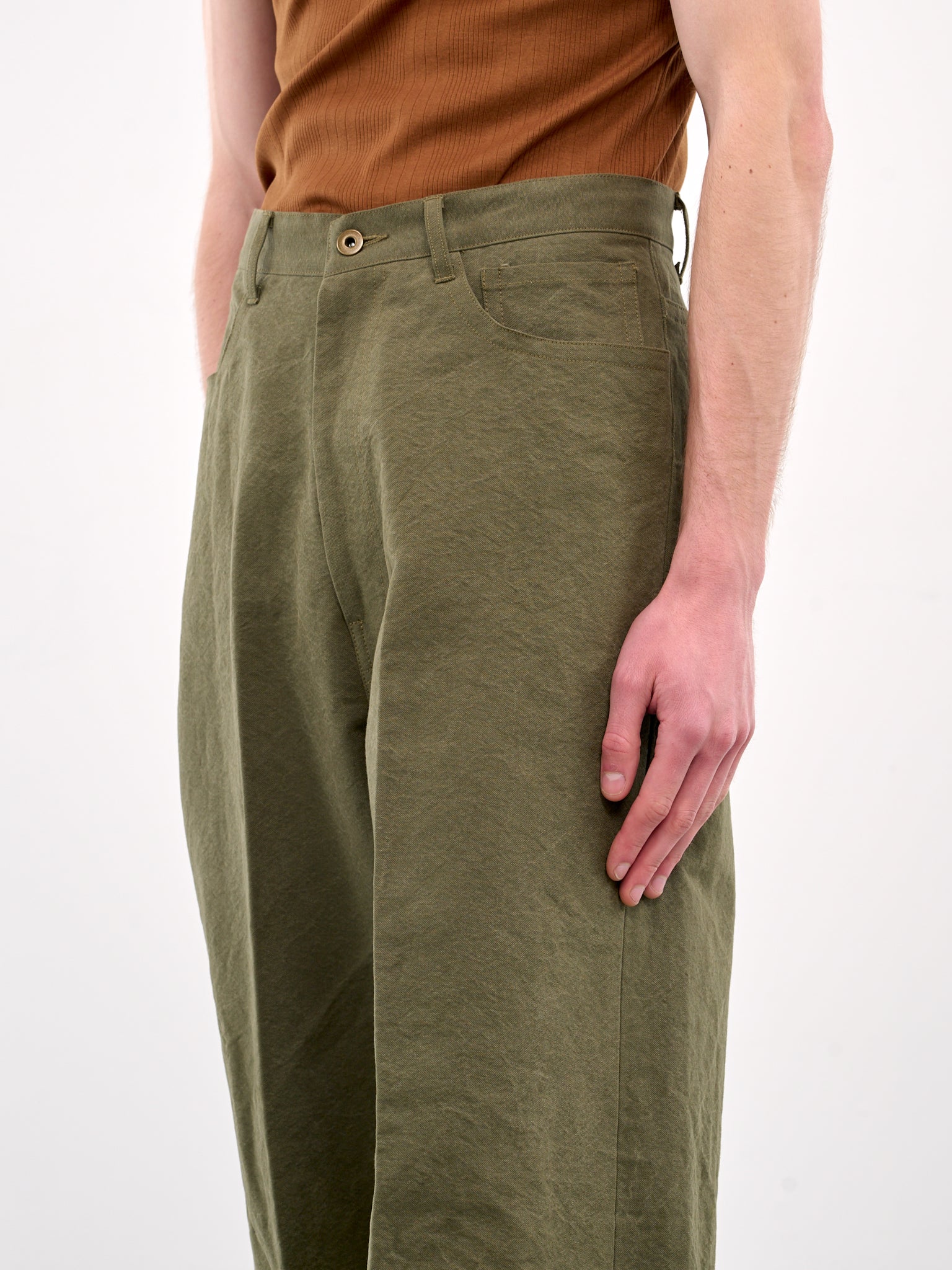 Wide Leg Denim Jeans (RM251-028-OLIVE)
