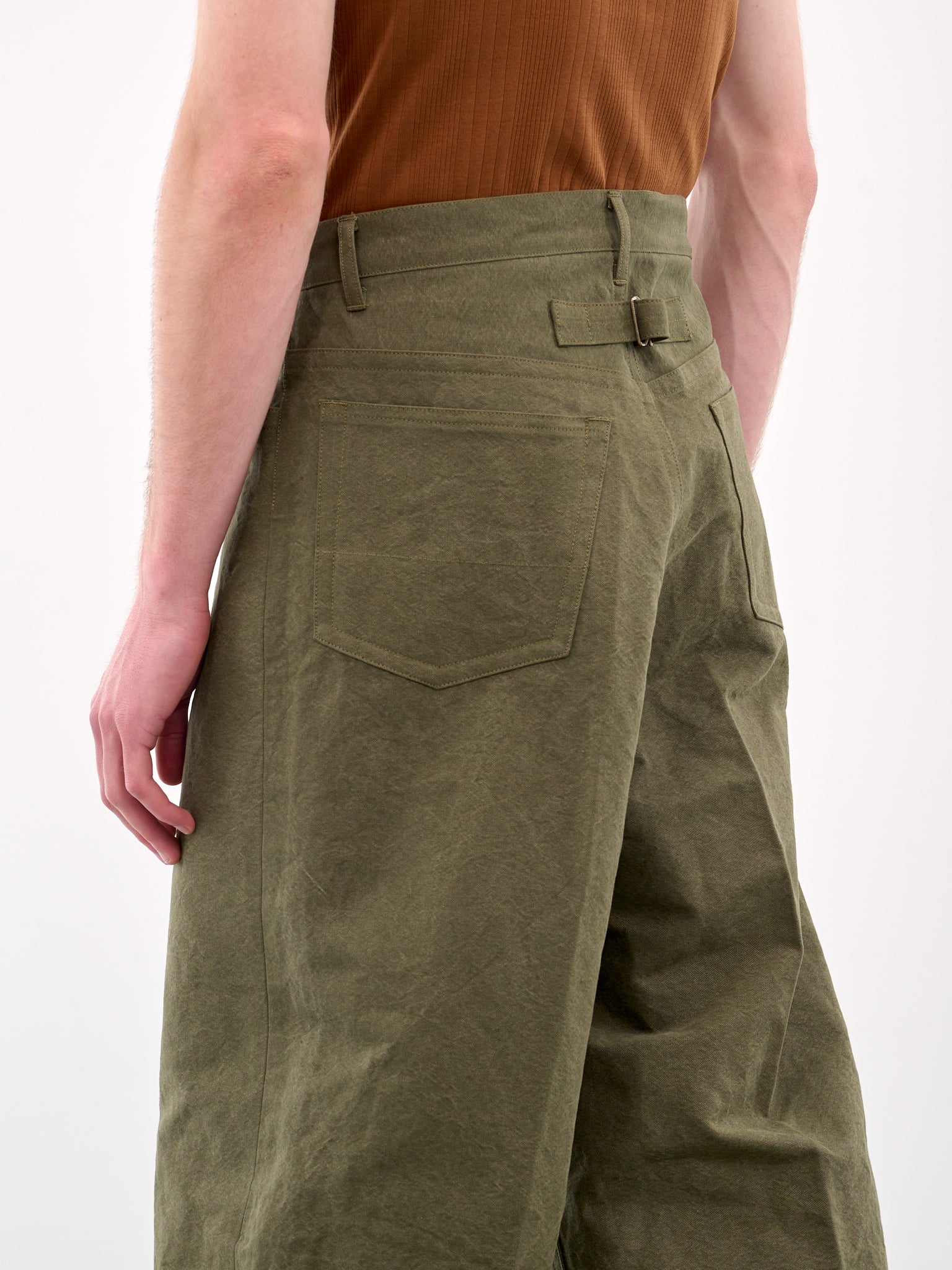 Wide Leg Denim Jeans (RM251-028-OLIVE)