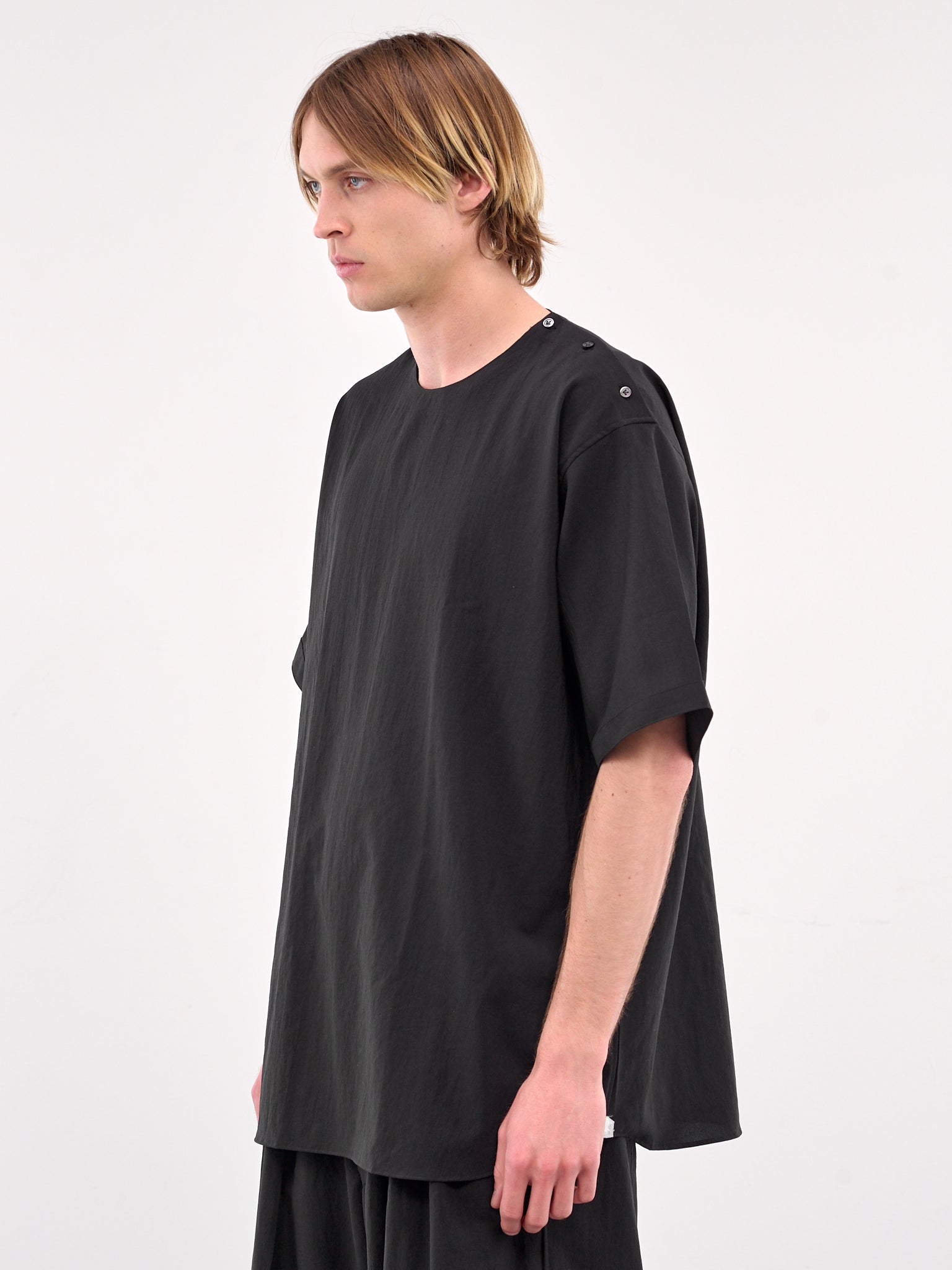 Oversized Button T-Shirt (RM251-030-BLACK)
