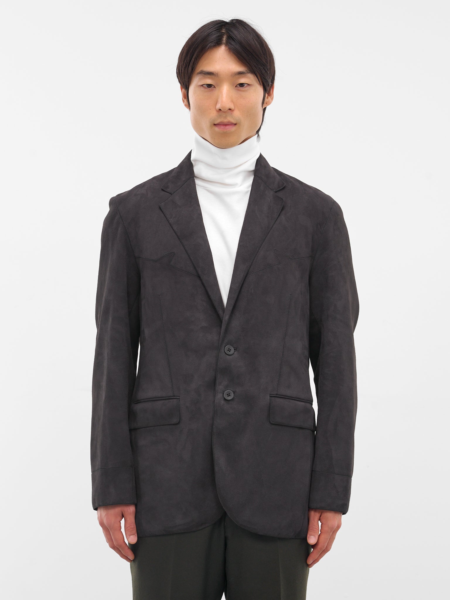 Charcoal Sheep Leather Blazer (RM252-001-CHARCOAL)
