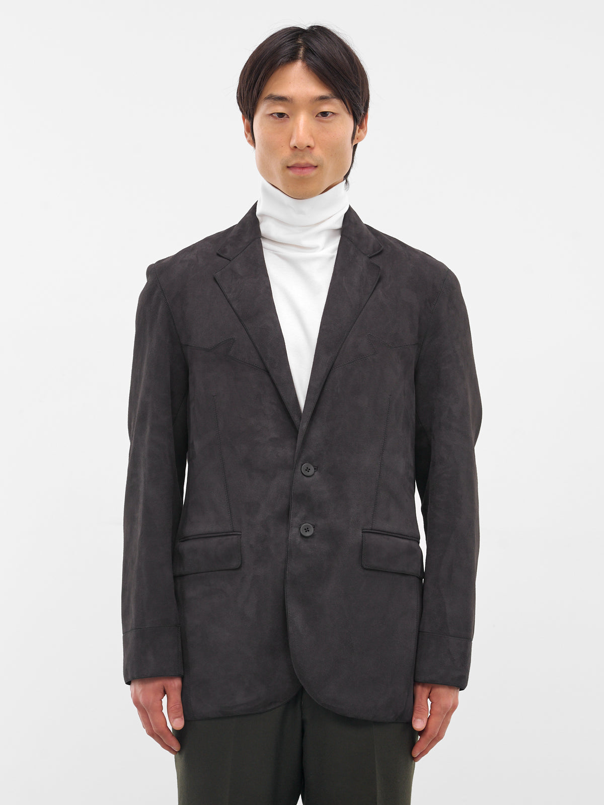 Charcoal Sheep Leather Blazer (RM252-001-CHARCOAL)