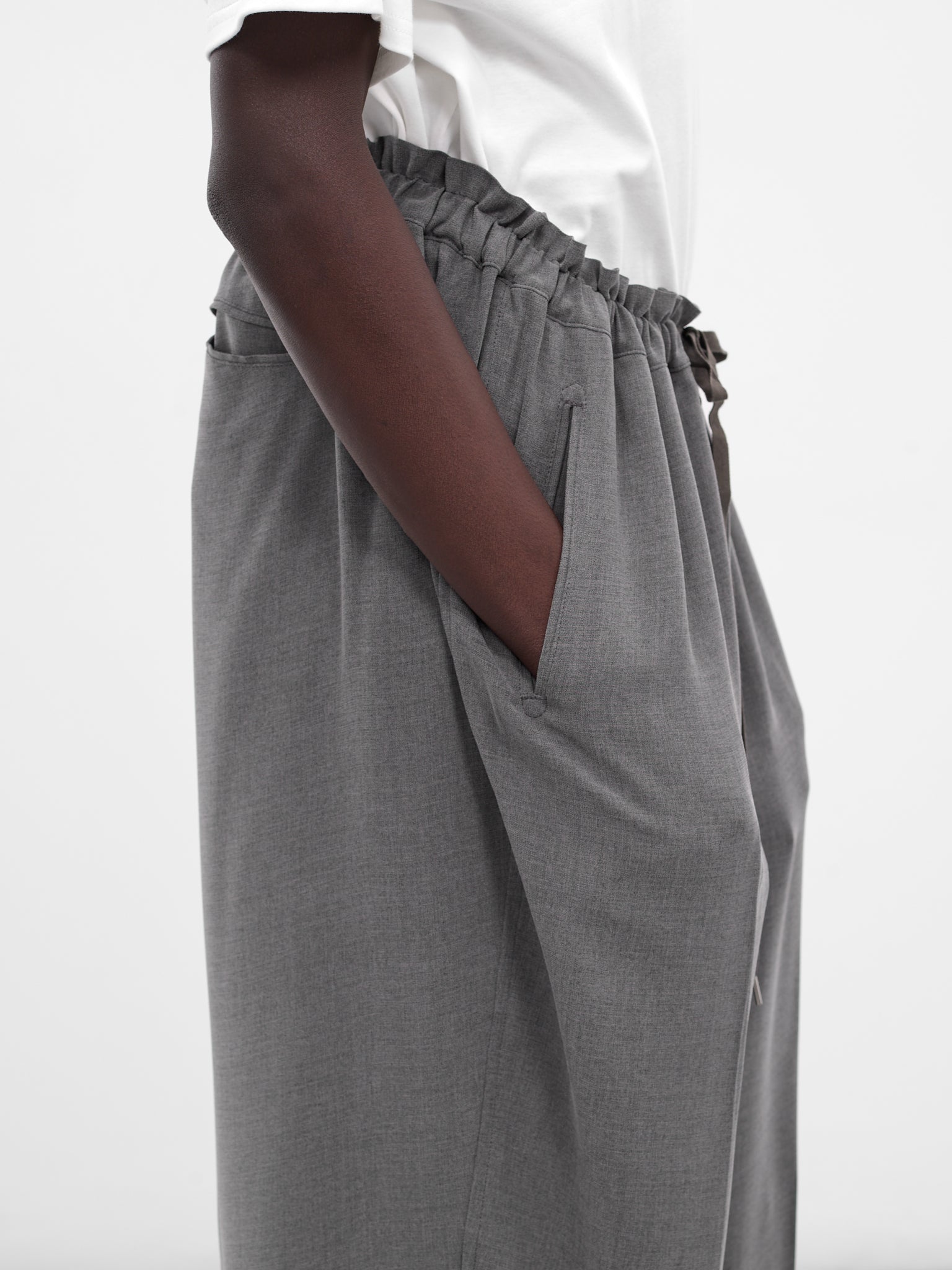 Gray Drawstring Baggy Trousers (RM252-009-TOP-GRAY)