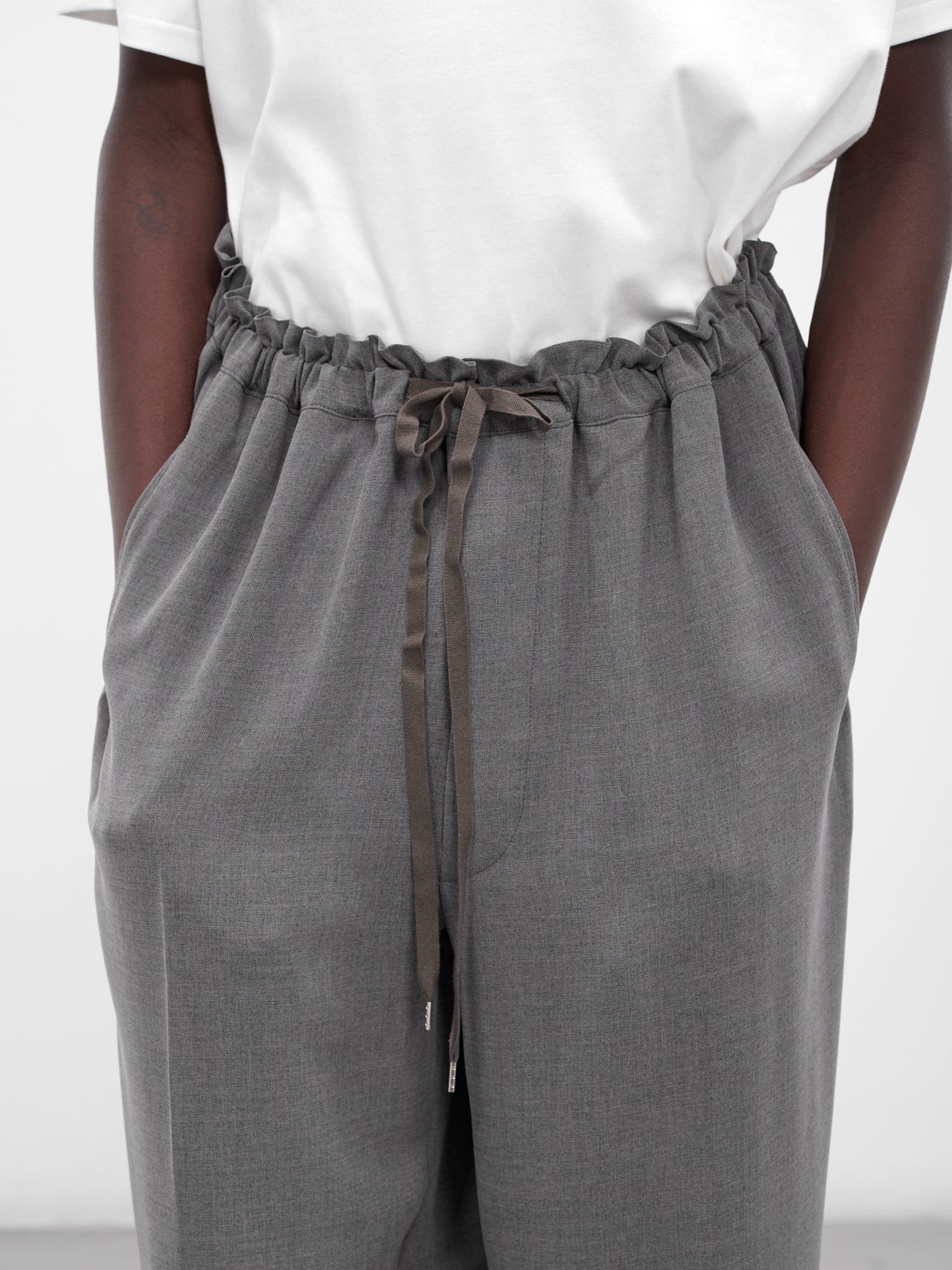 Gray Drawstring Baggy Trousers (RM252-009-TOP-GRAY)