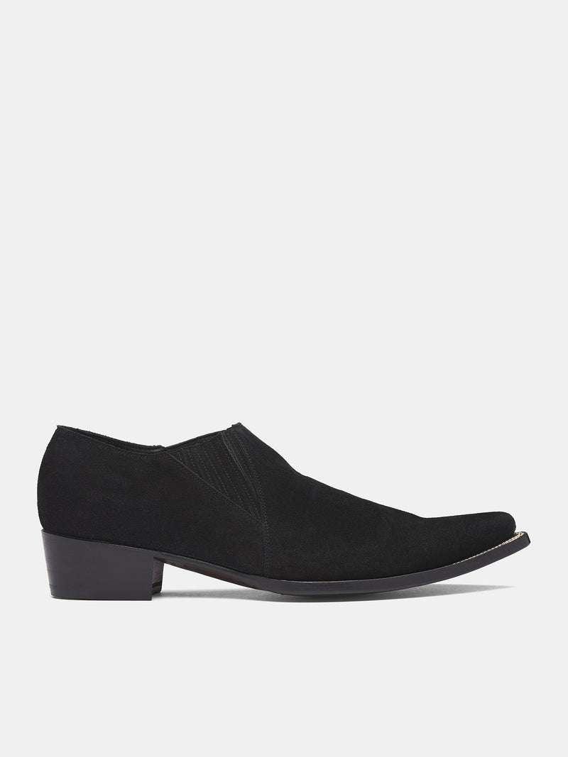 Black Suede Elastic Shoes (RM252-017-SUEDE-BLACK)
