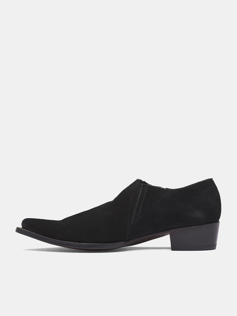 Black Suede Elastic Shoes (RM252-017-SUEDE-BLACK)
