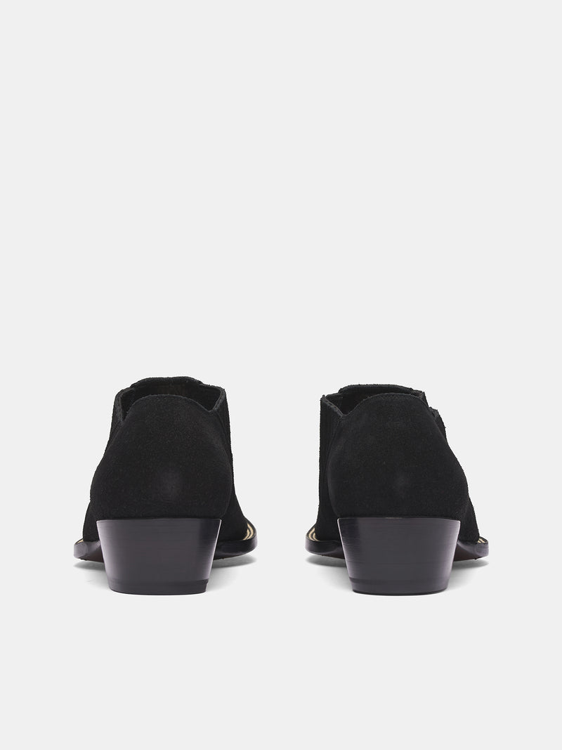 Black Suede Elastic Shoes (RM252-017-SUEDE-BLACK)