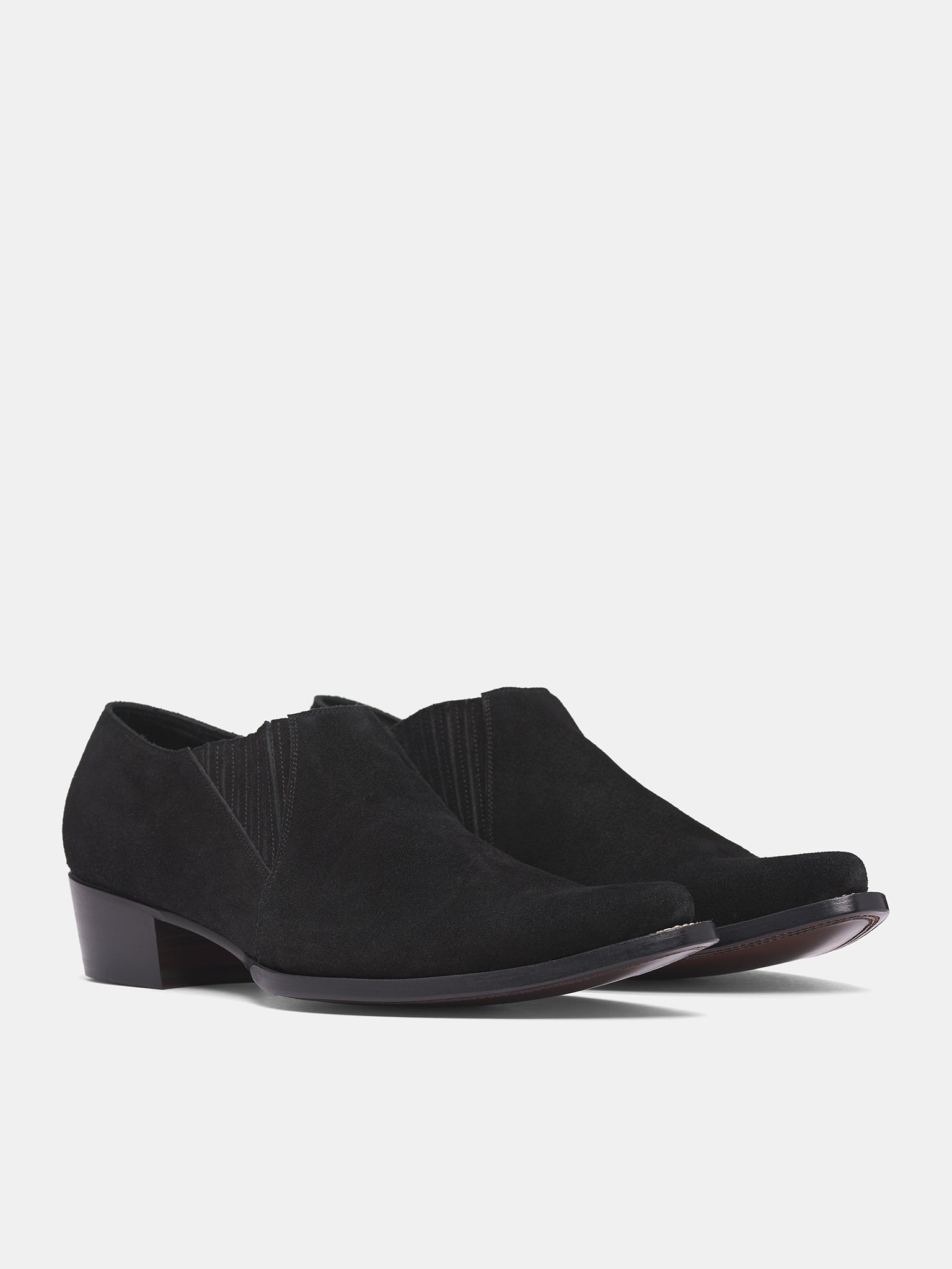 Black Suede Elastic Shoes (RM252-017-SUEDE-BLACK)