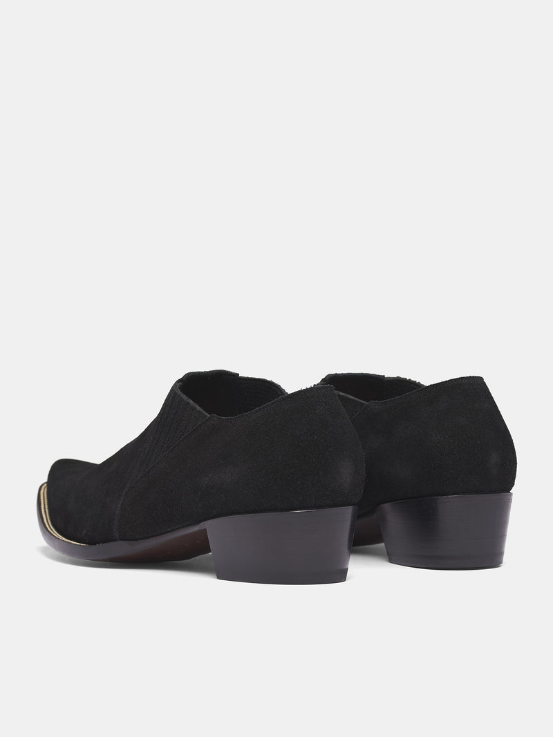 Black Suede Elastic Shoes (RM252-017-SUEDE-BLACK)