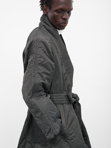 Gray Quilted Nylon Kimono Coat (RM252-027-CHARCOAL)