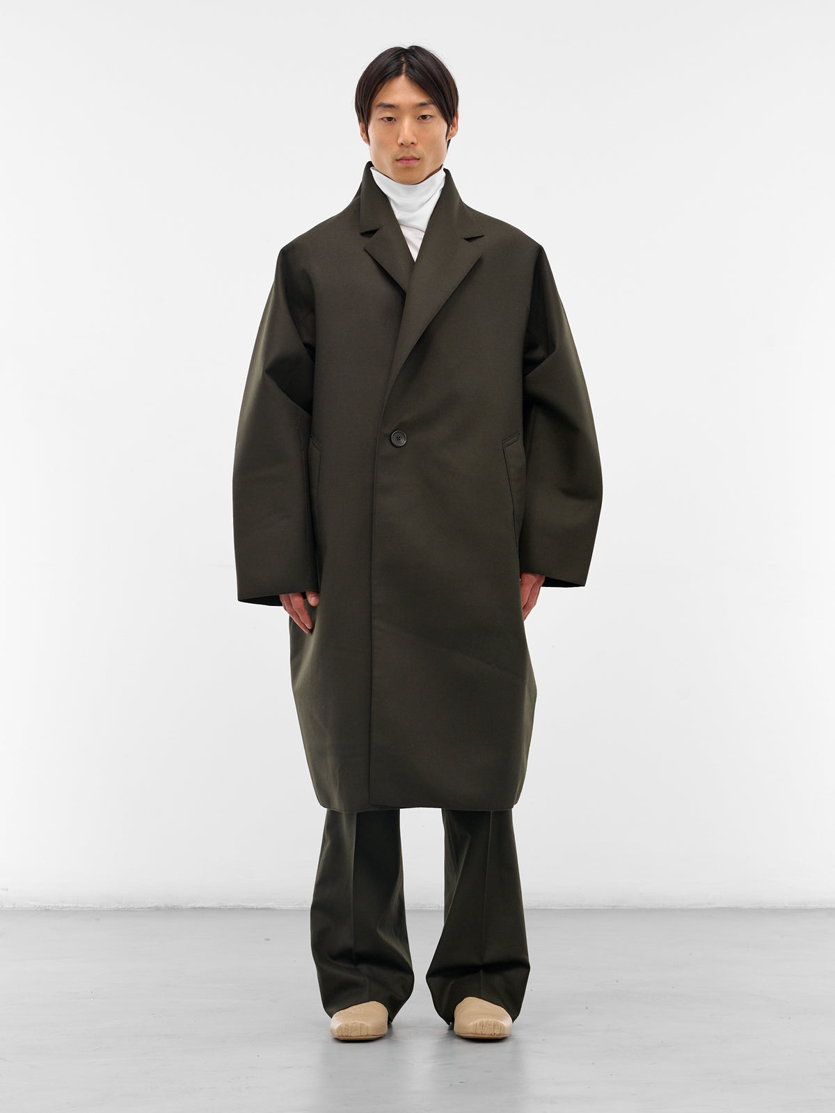 Olive Wool Oversized Coat (RM252-031-DARK-OLIVE)